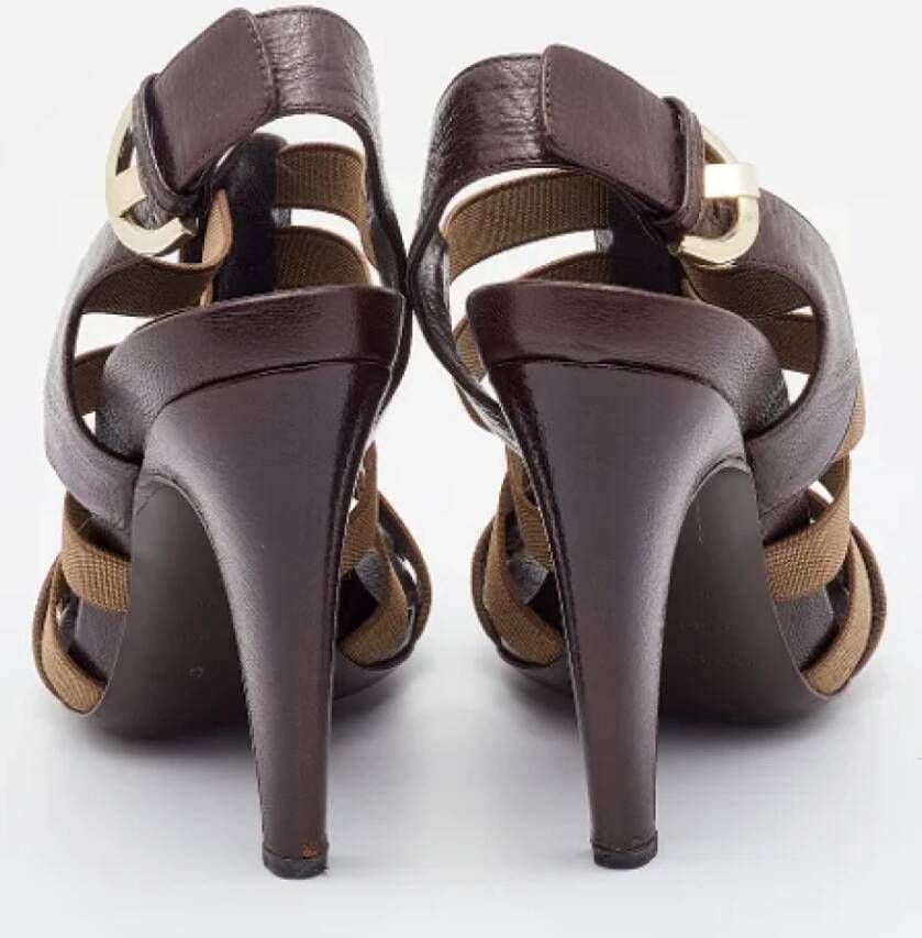 Sergio Rossi Pre-owned Leather sandals Brown Dames