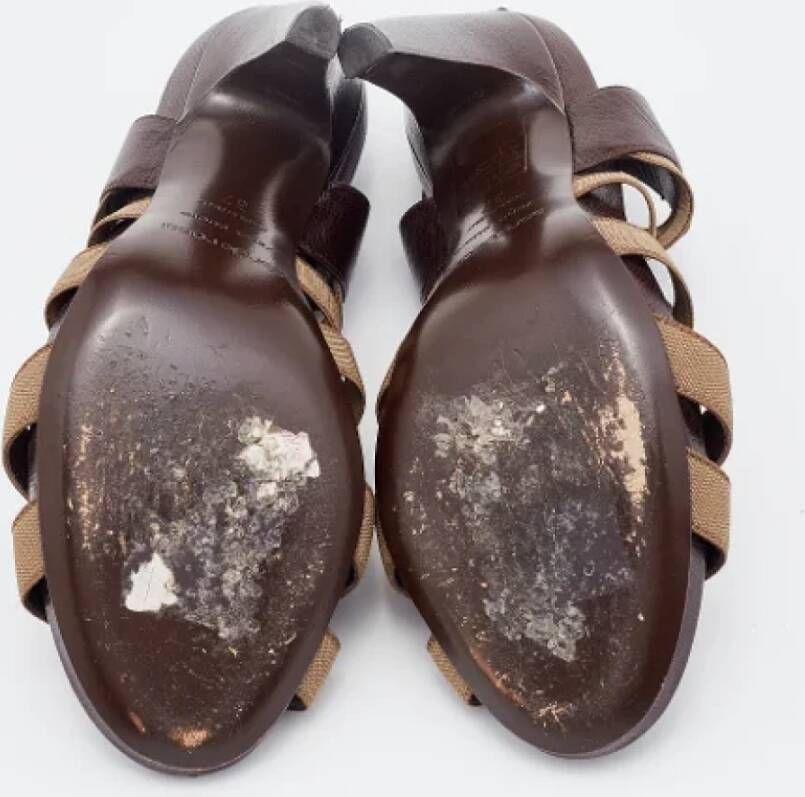 Sergio Rossi Pre-owned Leather sandals Brown Dames