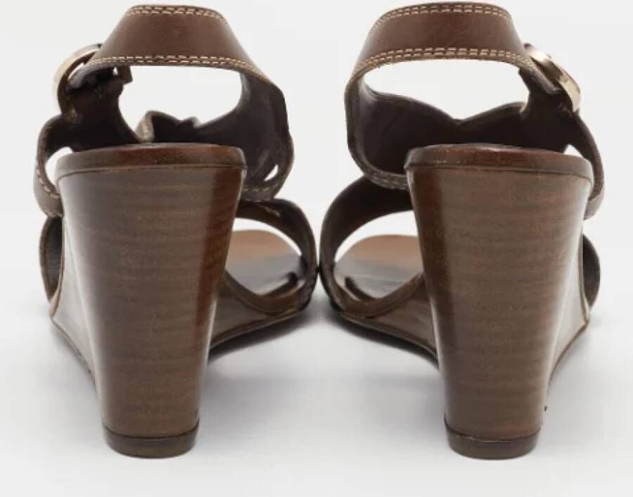 Sergio Rossi Pre-owned Leather sandals Brown Dames