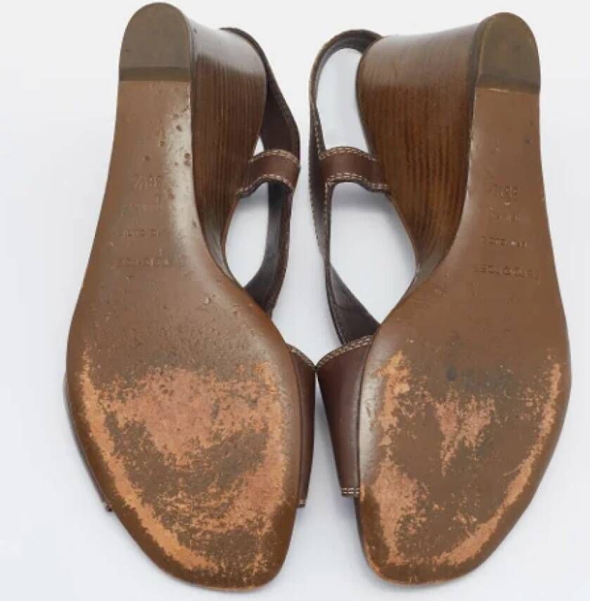 Sergio Rossi Pre-owned Leather sandals Brown Dames