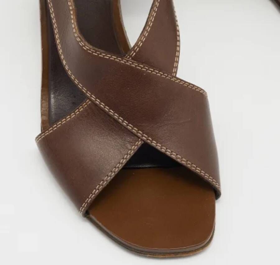 Sergio Rossi Pre-owned Leather sandals Brown Dames