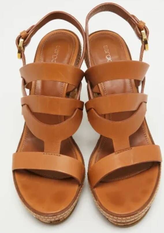 Sergio Rossi Pre-owned Leather sandals Brown Dames