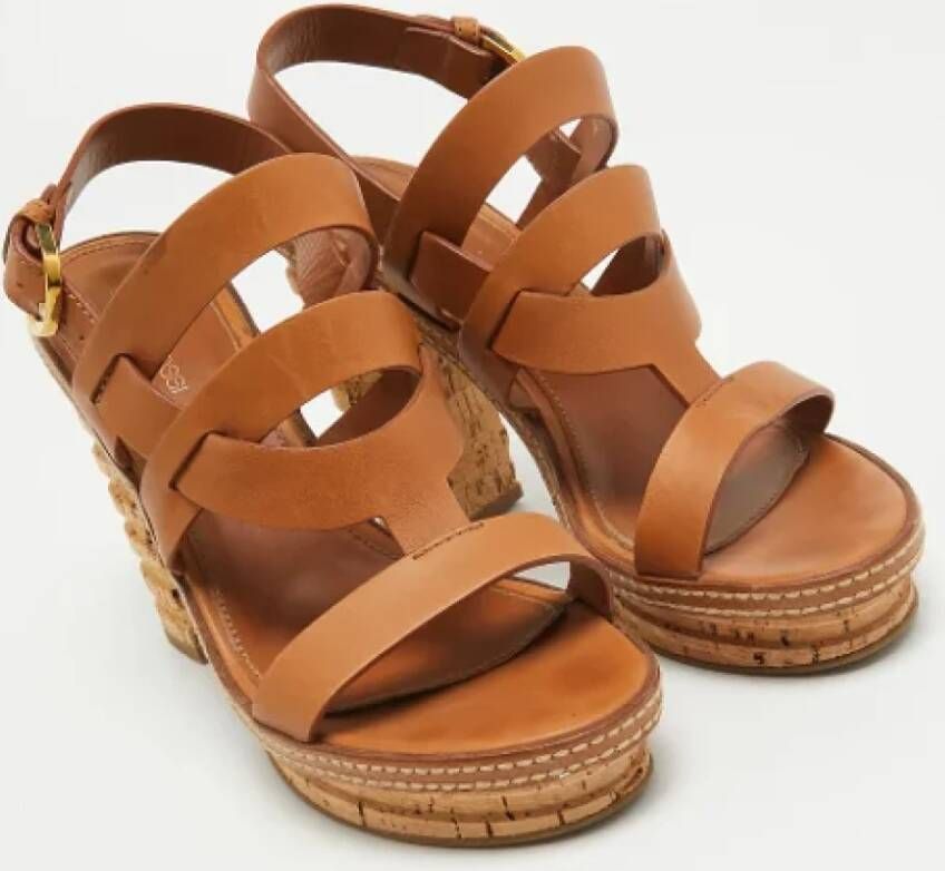 Sergio Rossi Pre-owned Leather sandals Brown Dames