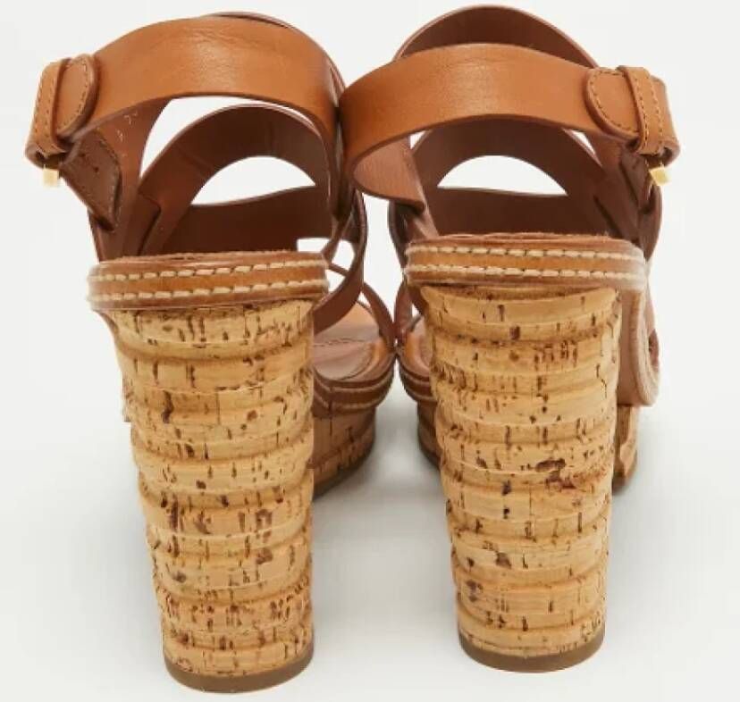 Sergio Rossi Pre-owned Leather sandals Brown Dames