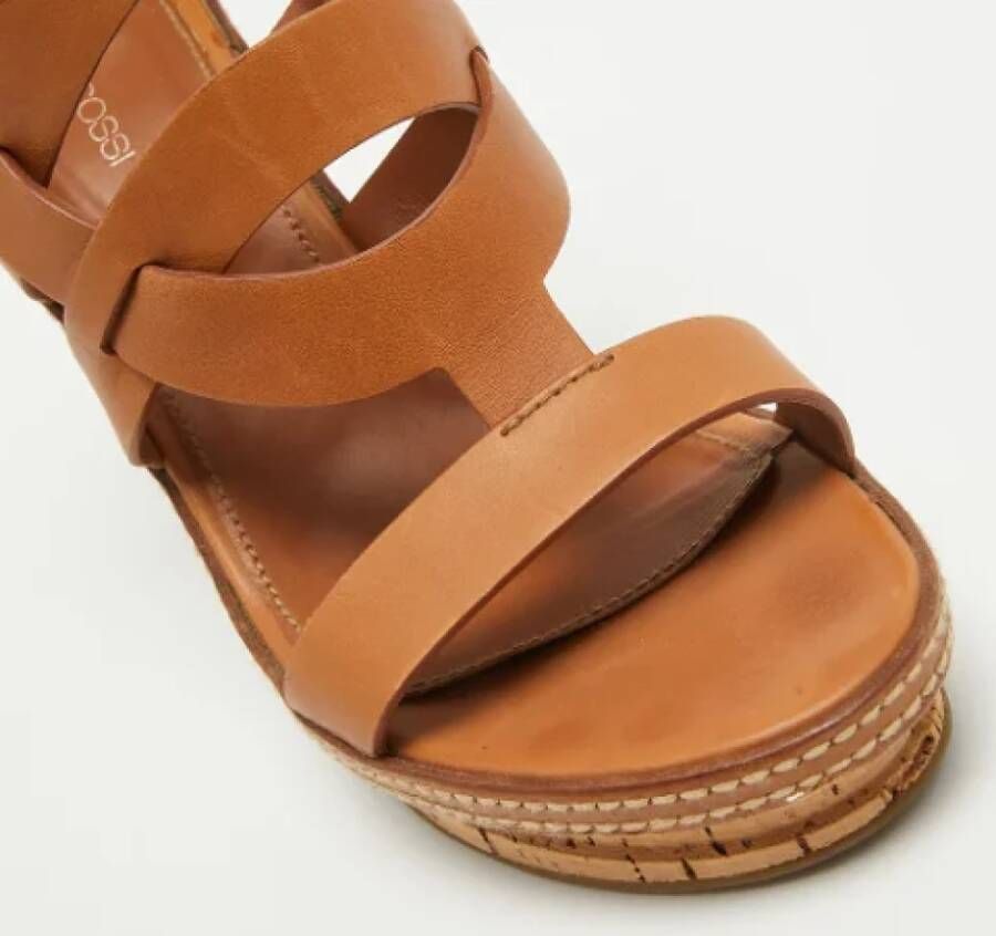 Sergio Rossi Pre-owned Leather sandals Brown Dames