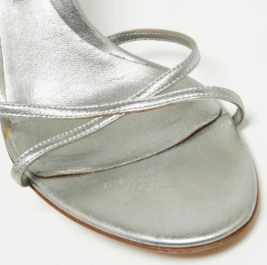 Sergio Rossi Pre-owned Leather sandals Gray Dames