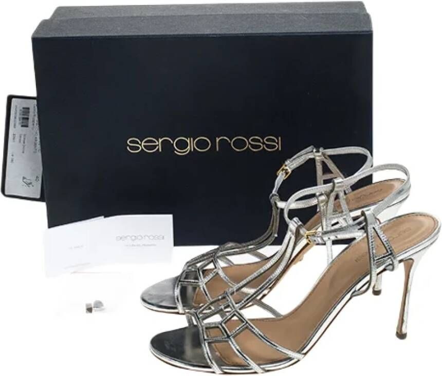 Sergio Rossi Pre-owned Leather sandals Gray Dames