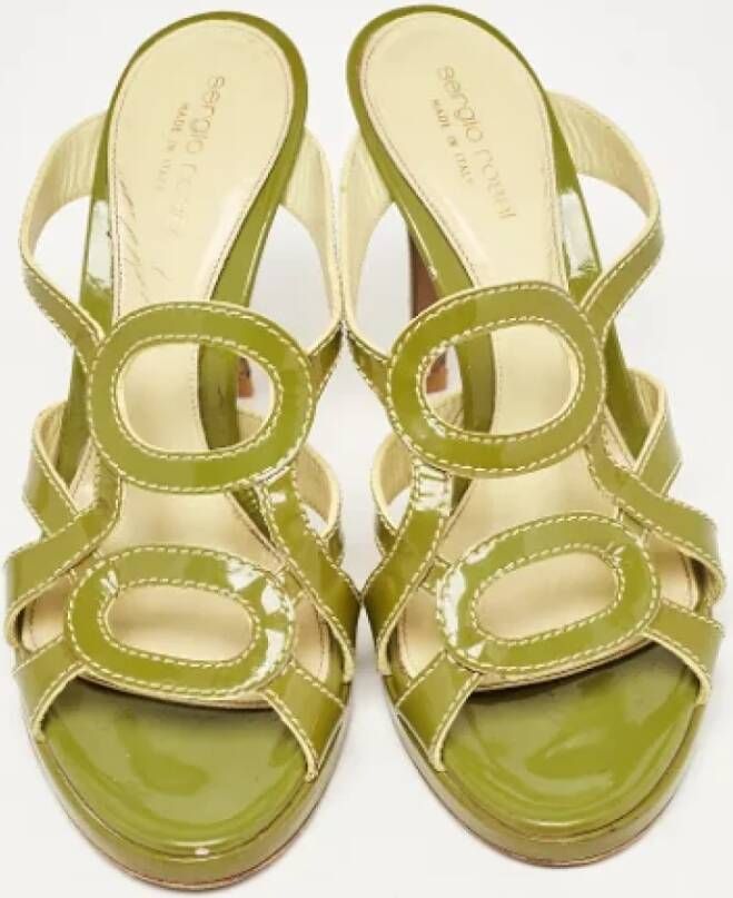 Sergio Rossi Pre-owned Leather sandals Green Dames