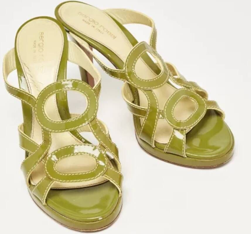 Sergio Rossi Pre-owned Leather sandals Green Dames