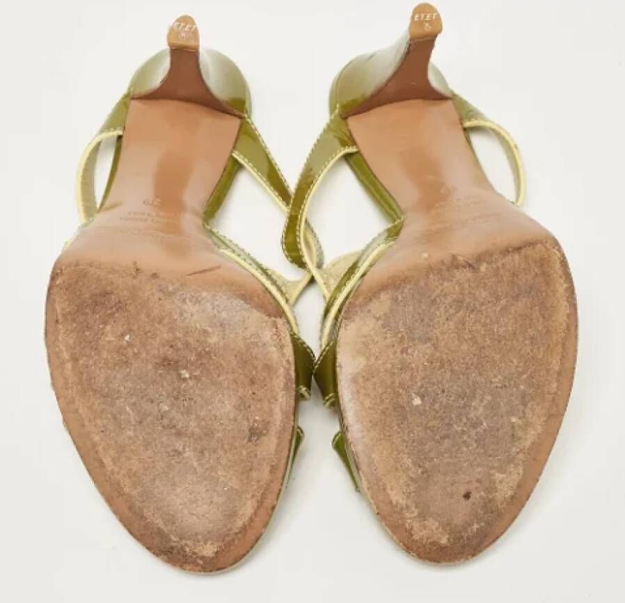 Sergio Rossi Pre-owned Leather sandals Green Dames