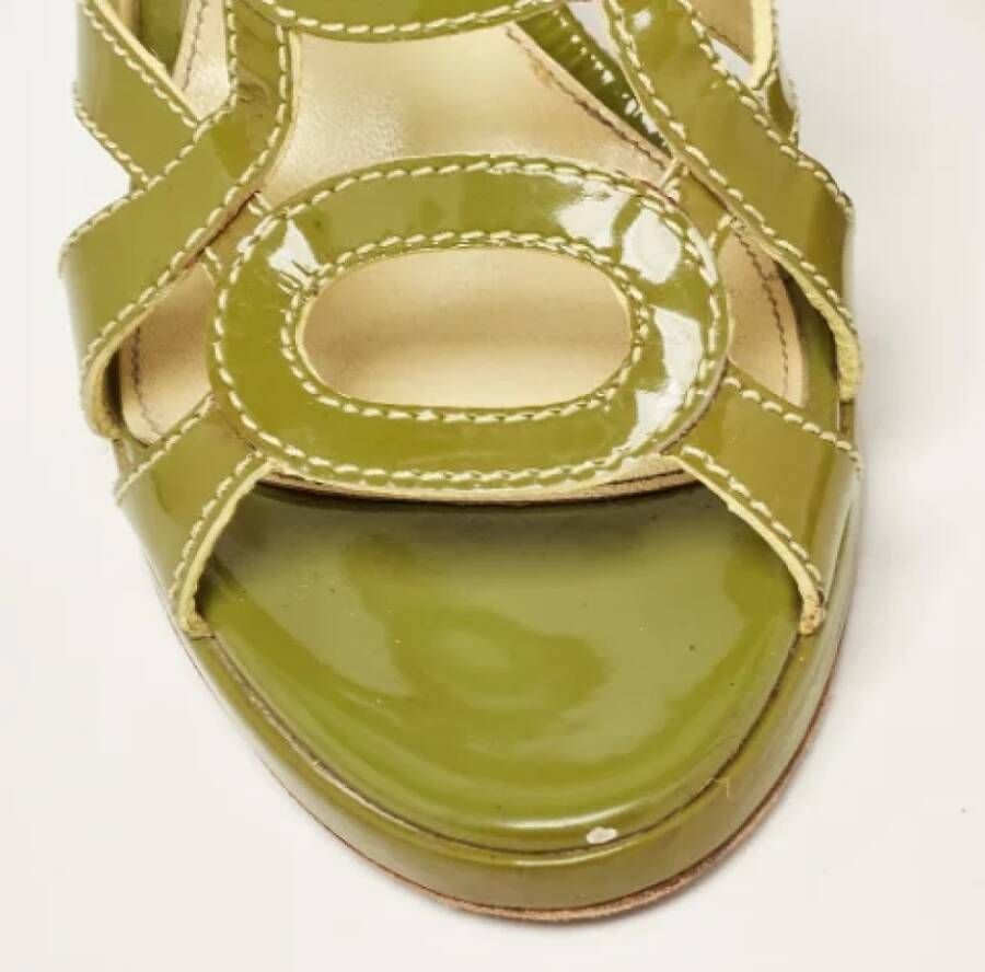 Sergio Rossi Pre-owned Leather sandals Green Dames