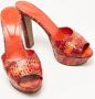 Sergio Rossi Pre-owned Leather sandals Orange Dames - Thumbnail 4