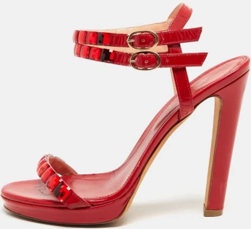 Sergio Rossi Pre-owned Leather sandals Red Dames