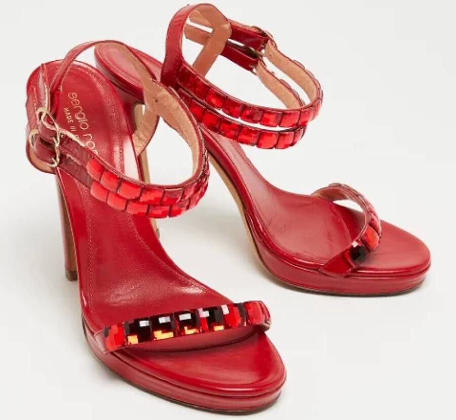 Sergio Rossi Pre-owned Leather sandals Red Dames