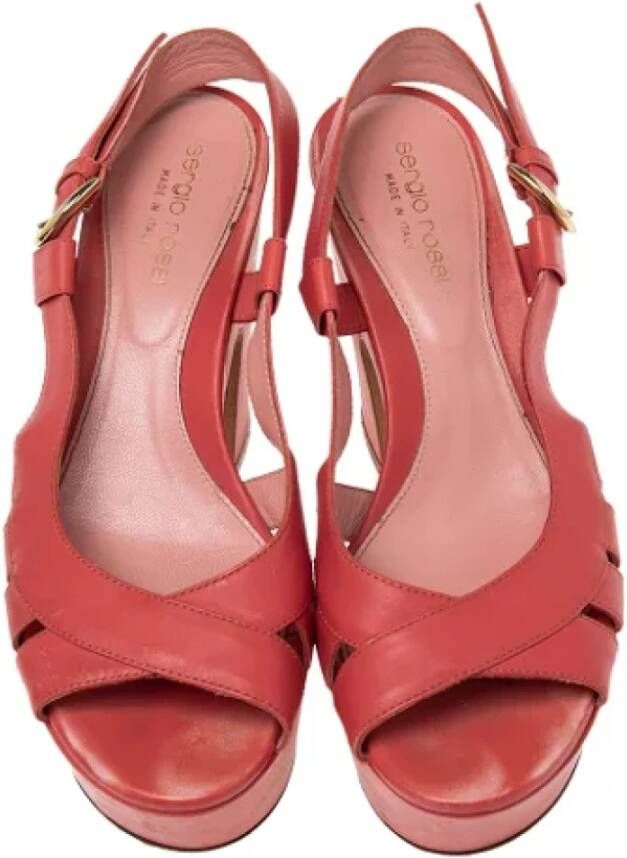 Sergio Rossi Pre-owned Leather sandals Red Dames