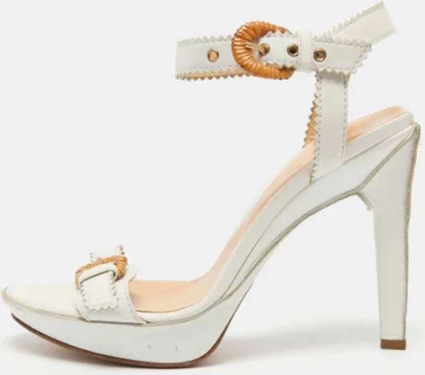 Sergio Rossi Pre-owned Leather sandals White Dames