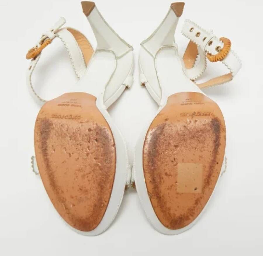 Sergio Rossi Pre-owned Leather sandals White Dames