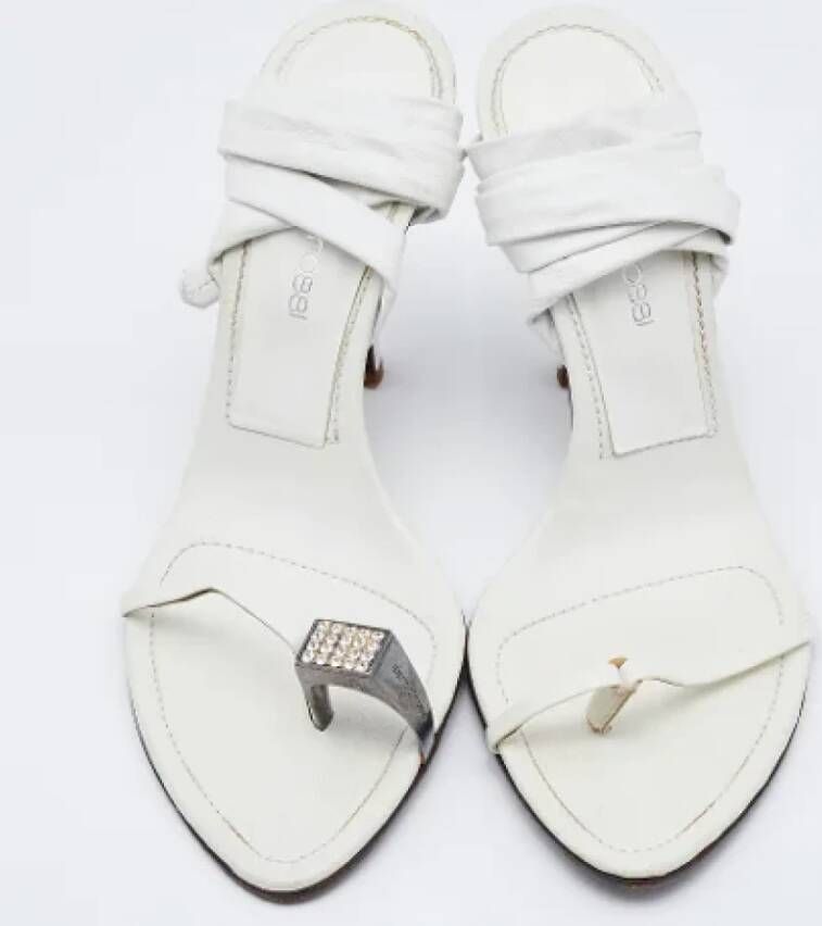 Sergio Rossi Pre-owned Leather sandals White Dames