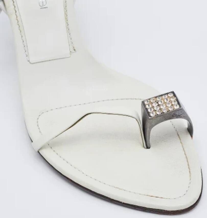 Sergio Rossi Pre-owned Leather sandals White Dames