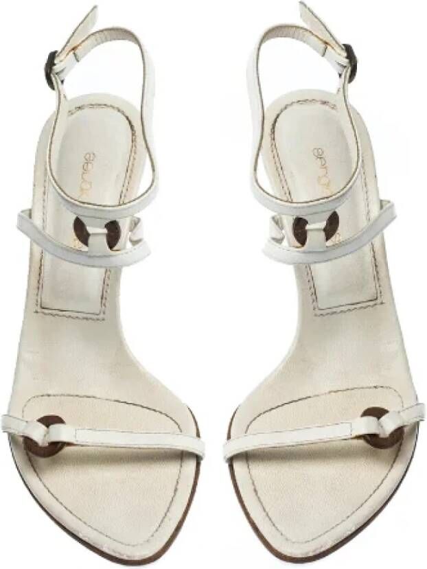 Sergio Rossi Pre-owned Leather sandals White Dames