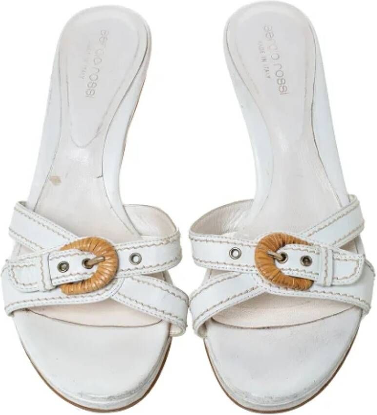 Sergio Rossi Pre-owned Leather sandals White Dames