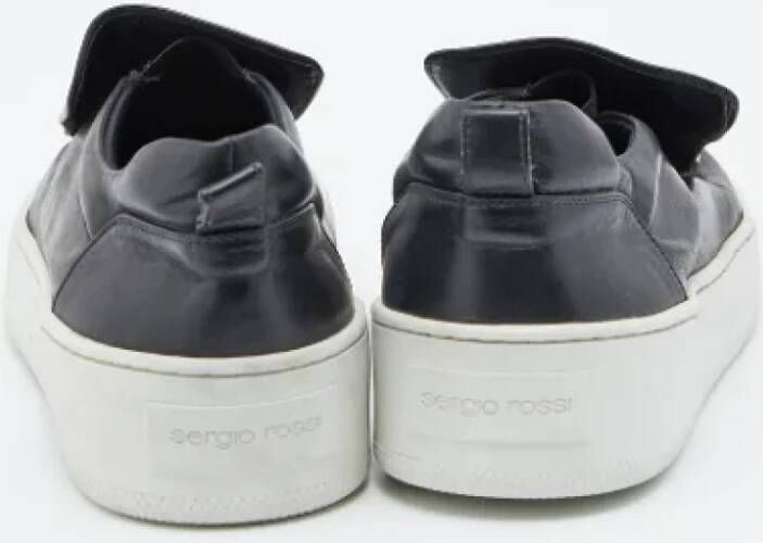 Sergio Rossi Pre-owned Leather sneakers Black Dames