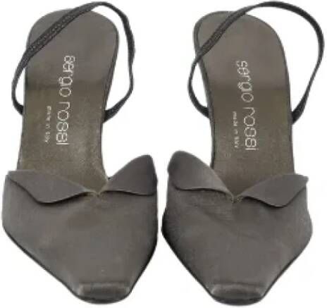 Sergio Rossi Pre-owned Linen mules Gray Dames