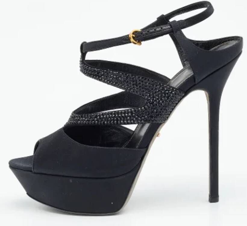 Sergio Rossi Pre-owned Satin heels Black Dames