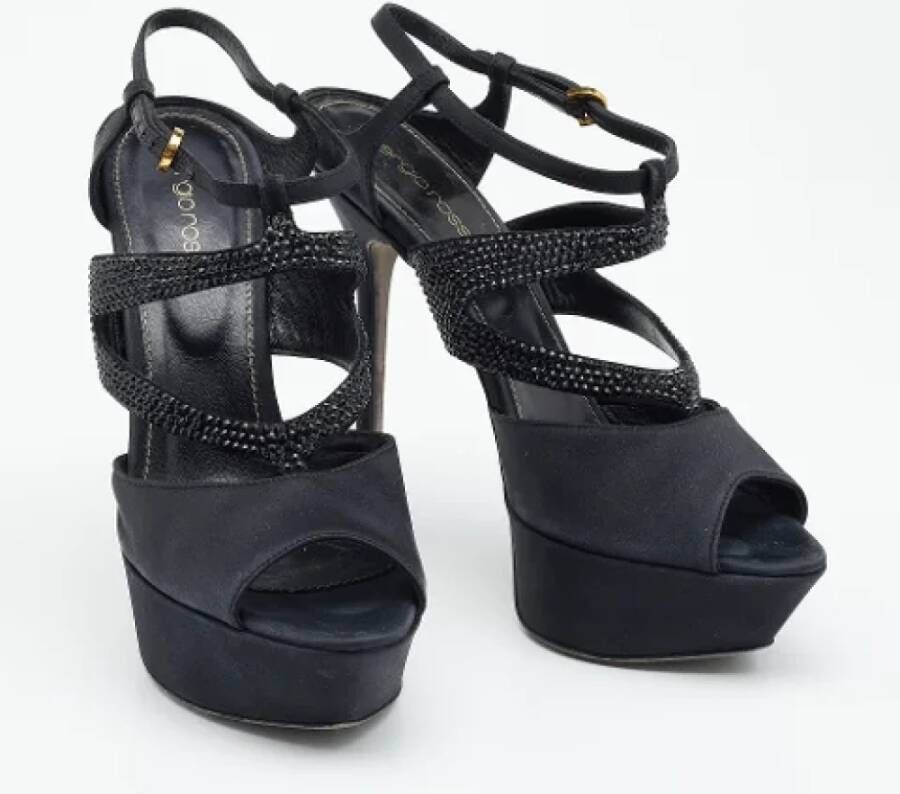 Sergio Rossi Pre-owned Satin heels Black Dames