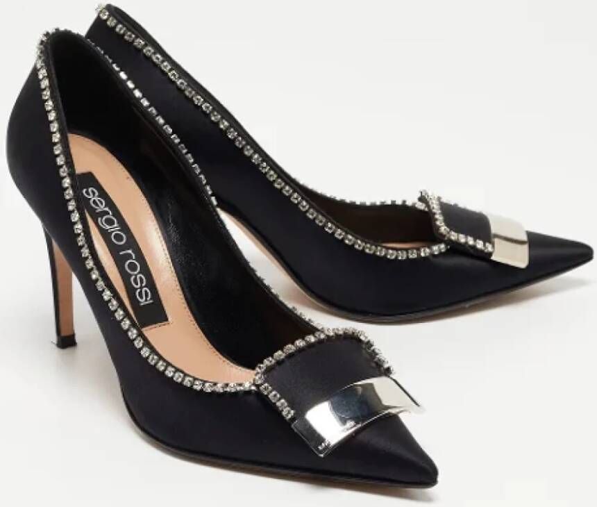 Sergio Rossi Pre-owned Satin heels Black Dames