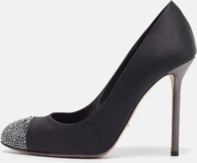 Sergio Rossi Pre-owned Satin heels Black Dames