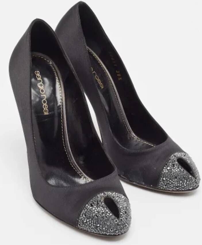 Sergio Rossi Pre-owned Satin heels Black Dames
