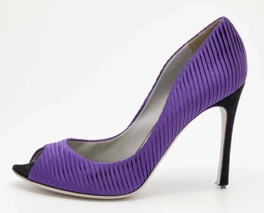 Sergio Rossi Pre-owned Satin heels Purple Dames
