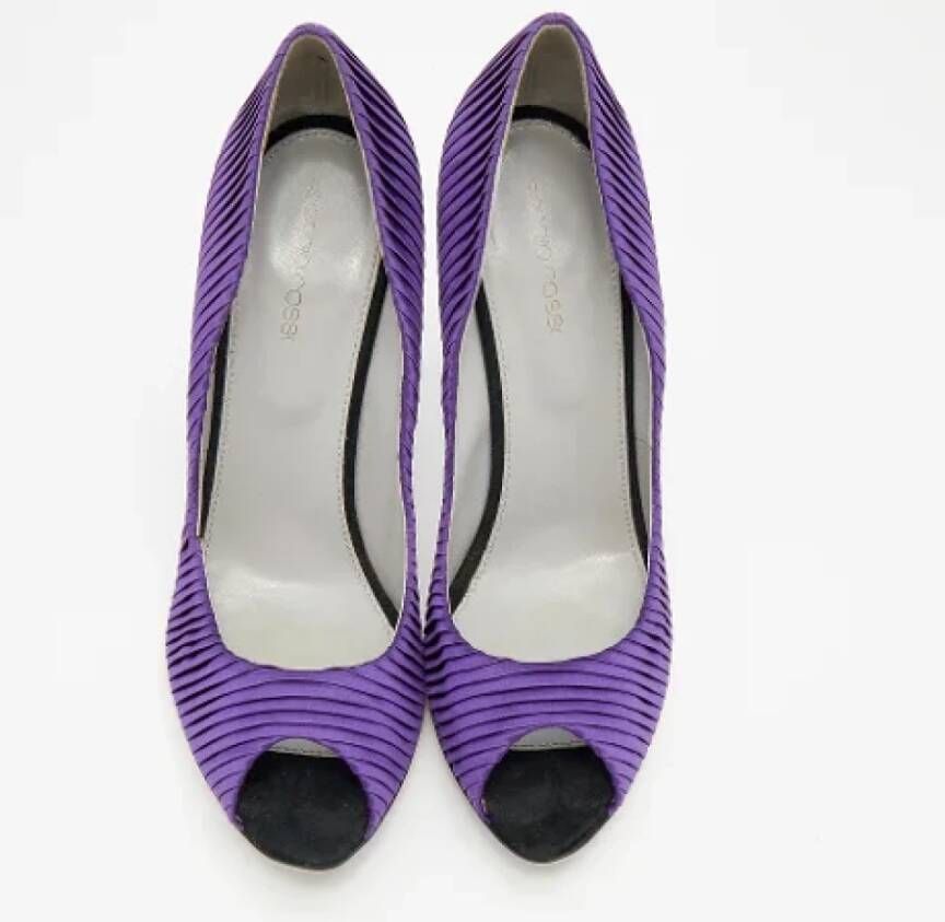 Sergio Rossi Pre-owned Satin heels Purple Dames