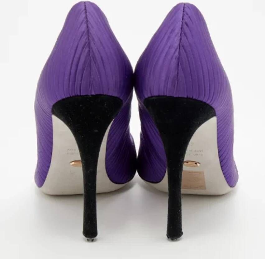 Sergio Rossi Pre-owned Satin heels Purple Dames