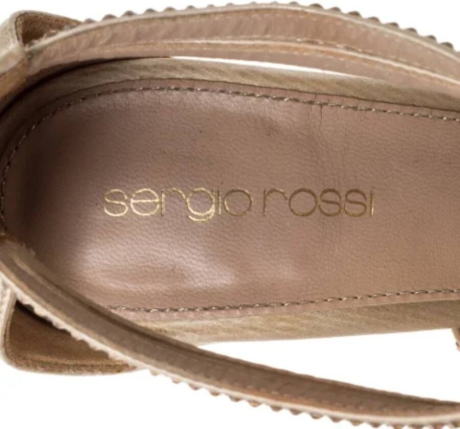 Sergio Rossi Pre-owned Satin sandals Beige Dames