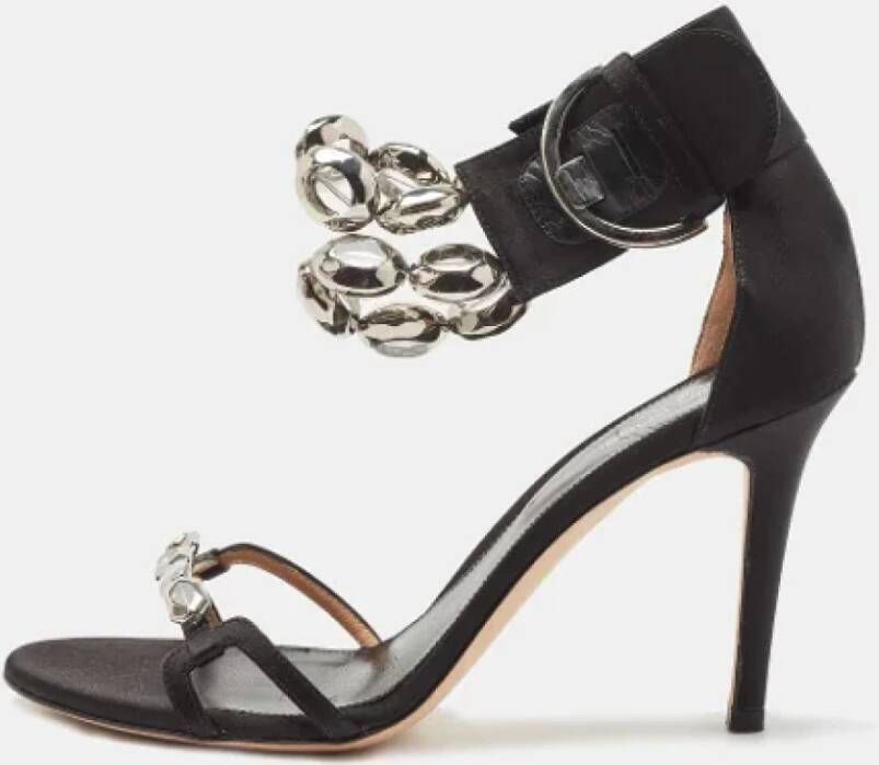 Sergio Rossi Pre-owned Satin sandals Black Dames