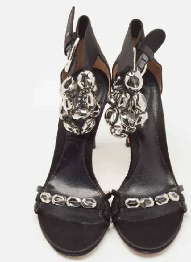 Sergio Rossi Pre-owned Satin sandals Black Dames