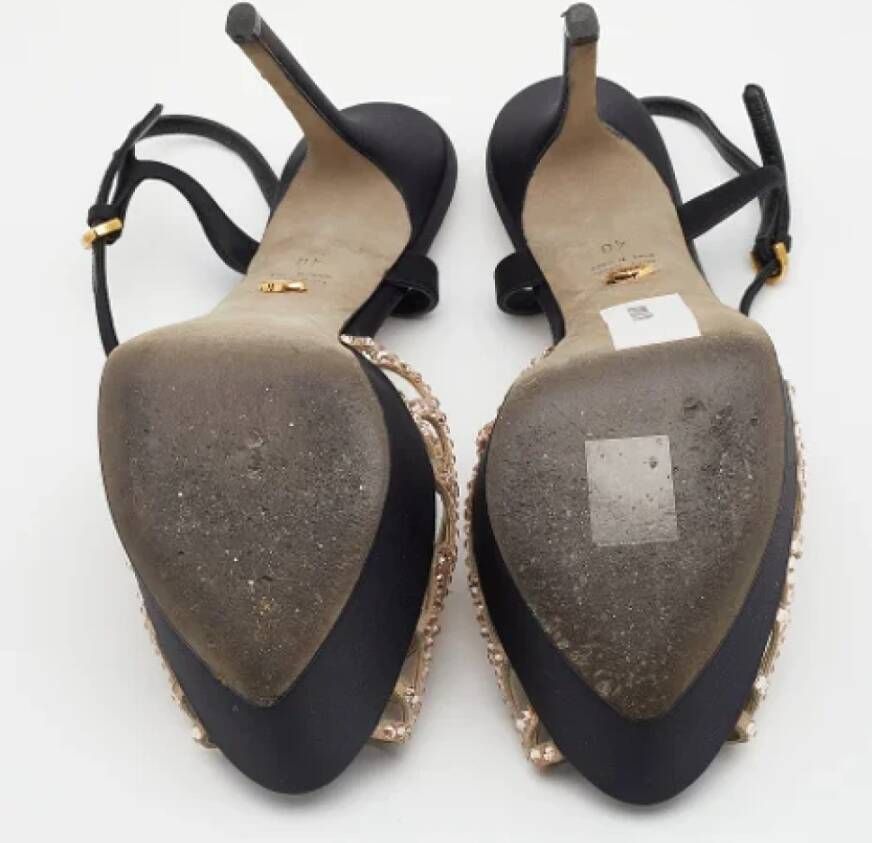 Sergio Rossi Pre-owned Satin sandals Black Dames