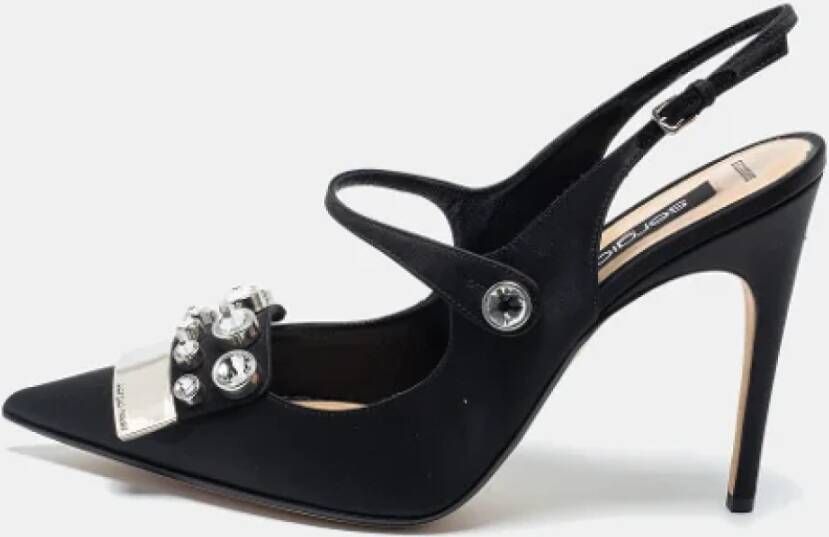 Sergio Rossi Pre-owned Satin sandals Black Dames