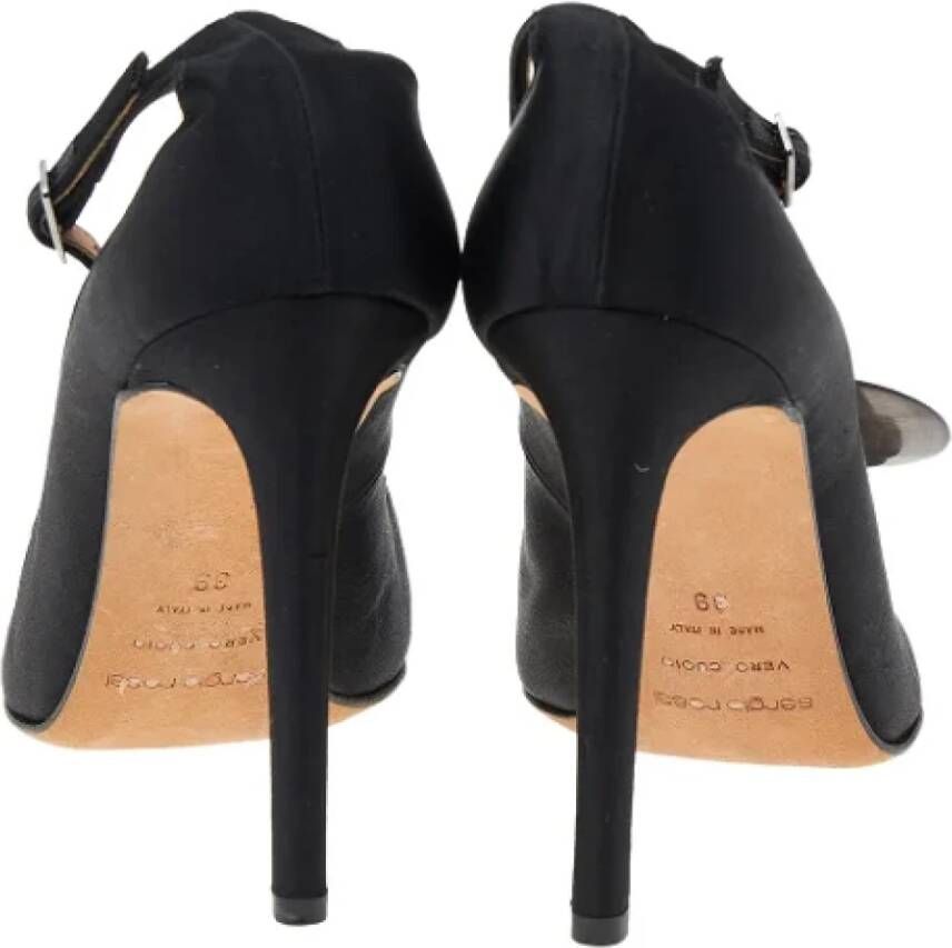 Sergio Rossi Pre-owned Satin sandals Black Dames
