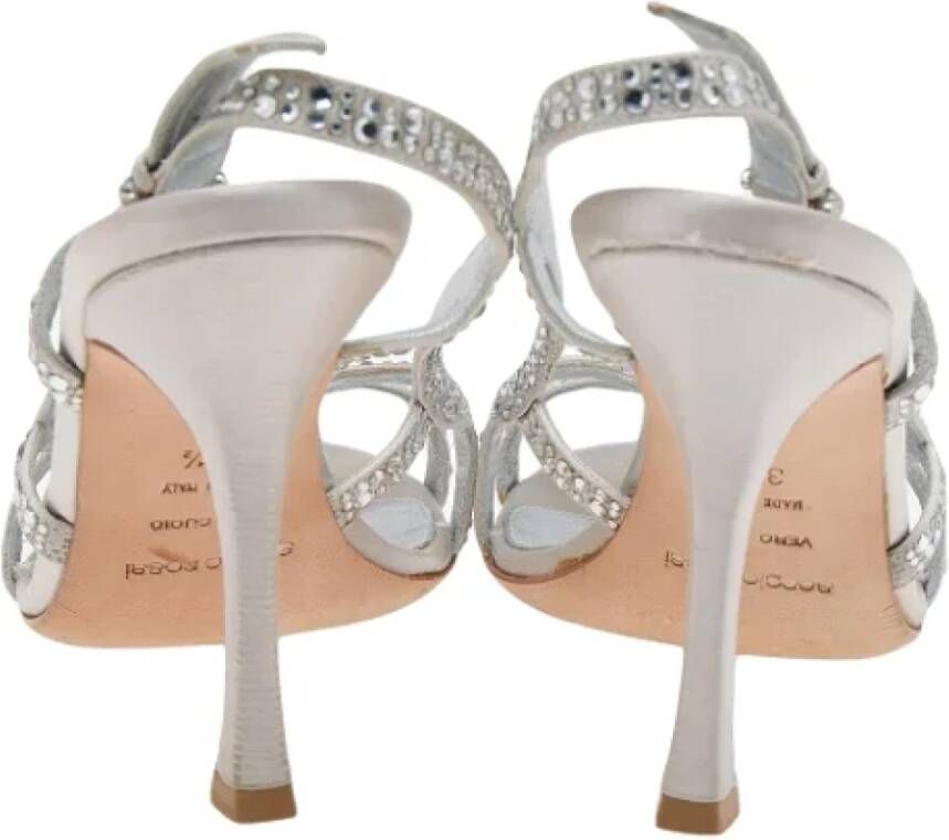 Sergio Rossi Pre-owned Satin sandals Gray Dames
