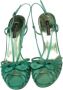 Sergio Rossi Pre-owned Satin sandals Green Dames - Thumbnail 2