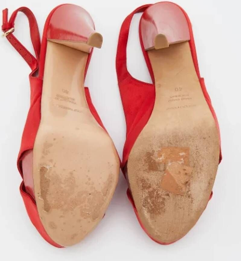 Sergio Rossi Pre-owned Satin sandals Red Dames