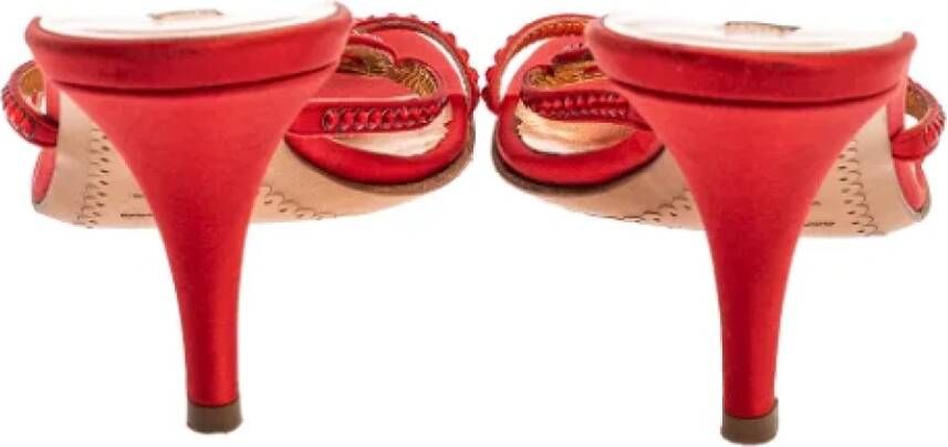 Sergio Rossi Pre-owned Satin sandals Red Dames