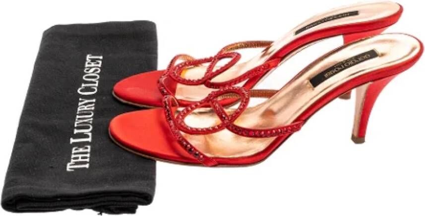 Sergio Rossi Pre-owned Satin sandals Red Dames