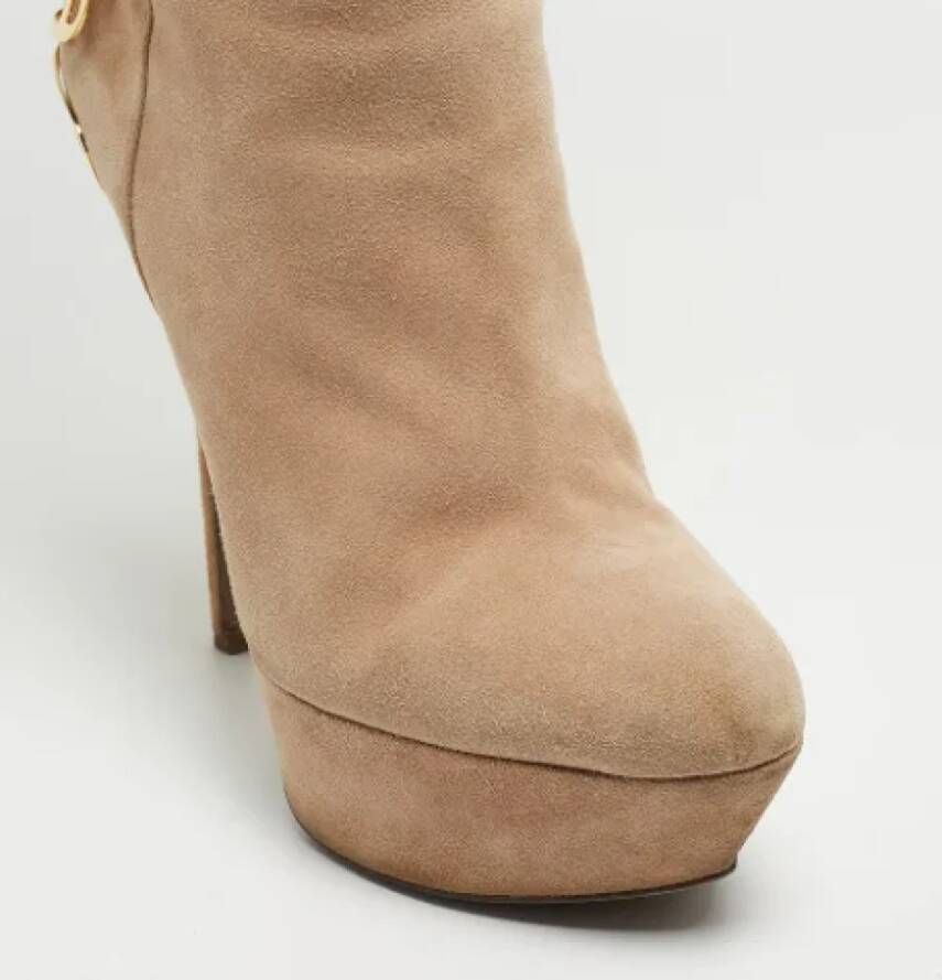 Sergio Rossi Pre-owned Suede boots Beige Dames