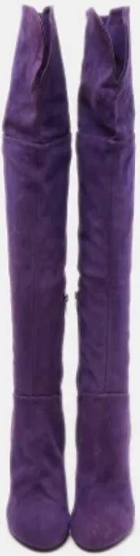 Sergio Rossi Pre-owned Suede boots Purple Dames