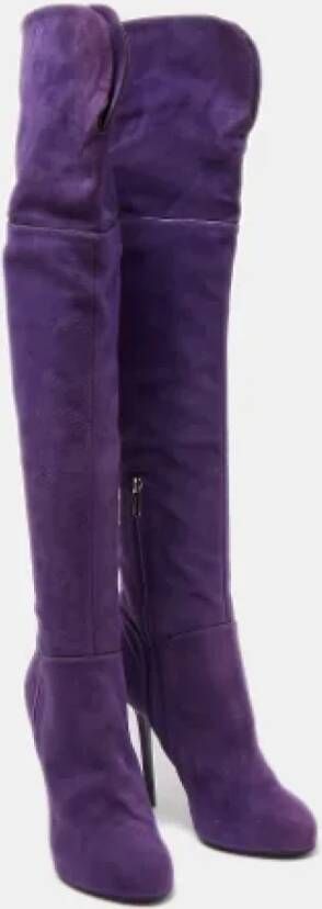 Sergio Rossi Pre-owned Suede boots Purple Dames