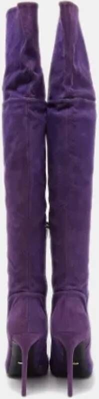 Sergio Rossi Pre-owned Suede boots Purple Dames